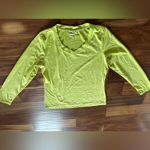 Xersion Lime Green Long Sleeve Running Shirt size Medium
